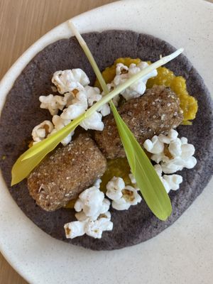 Corn taco  at Owamni by The Sioux Chef in Minneapolis