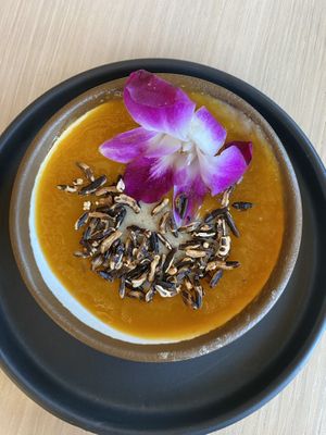 Labrador tea custard  at Owamni by The Sioux Chef in Minneapolis