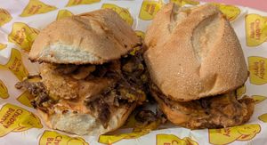 Steak Fajita Fat Sandwich at Chubby Bunny in Portland