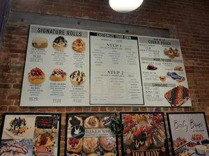 The menu at Cinnaholic in Victoria