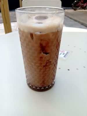 Iced mocha with oat milk at Ugly Duck in Rochester