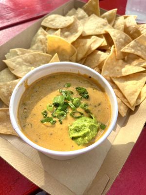 Vegan queso - includes a small scoop of guac inside   at HG SPLY CO in Dallas