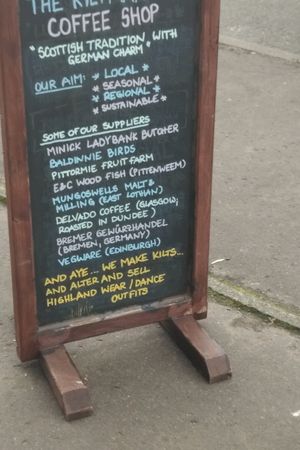 Sources listed at The Kiltmakers Coffee Shop in Cupar