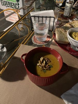 Vegan soup of the day at The Kalymnos Experience Healthy Food Bar in Kalymnos