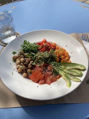 Quinoa superbowl at The Kalymnos Experience Healthy Food Bar in Kalymnos