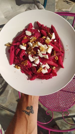 Beetroot pesto at The Kalymnos Experience Healthy Food Bar in Kalymnos