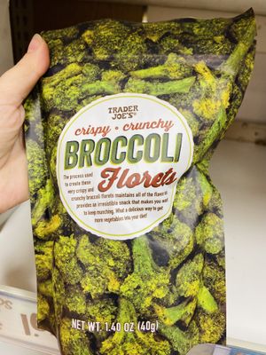 Crispy dried broccoli  at Trader Joe's in Irvine