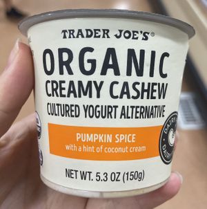 Vegan pumpkin spice yogurt  at Trader Joe's in Irvine