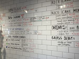 Wall menu  at Fong On in New York City