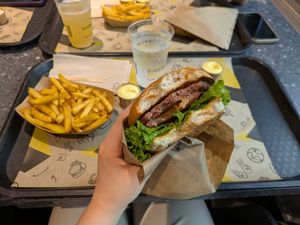 Hamburger Menu (11,99€ - 1€ more because of big fries) at VINCENT - Hauptbahnhof Hamburg in Hamburg