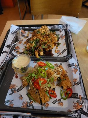 Cauliflower wings & aubergine fries at The Magic Wingdom in Leamington Spa