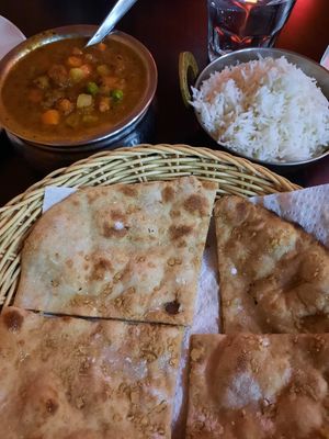 Galic roti, vegetable curry at Bombay Kitchen Cairns in Cairns