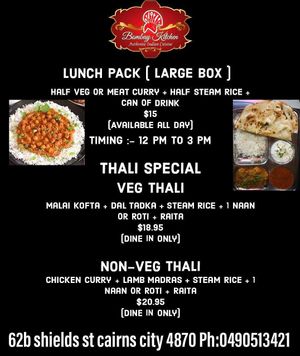 Lunch Box and thali special at Bombay kitchen  at Bombay Kitchen Cairns in Cairns