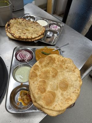 Paratha Thali, chole bhature and Chole kulche  at Bombay Kitchen Cairns in Cairns