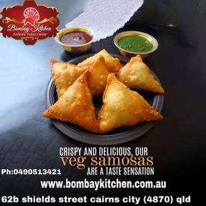 At Bombay Kitchen Cairns city — VEGETABLE  S A M O S A 
Just before taking a deep plunge in hot oil!
Filled with mashed potatoes, peas, green chillies and fresh coriander.😋 at Bombay Kitchen Cairns in Cairns