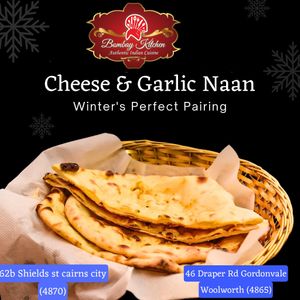 Cheese & Garlic naan bread   at Bombay Kitchen Cairns in Cairns