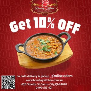 Vegan Channa masala Oder online 10% discount pickup and delivery oders.  at Bombay Kitchen Cairns in Cairns