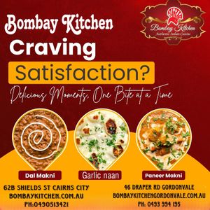 Vegan Daal makhni, and vegan garlic naan  at Bombay Kitchen Cairns in Cairns