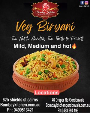 Veg Biryani or vegan veg biryani   at Bombay Kitchen Cairns in Cairns