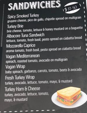 "Vegan" sandwich and wrap at Village Creperie in New York City