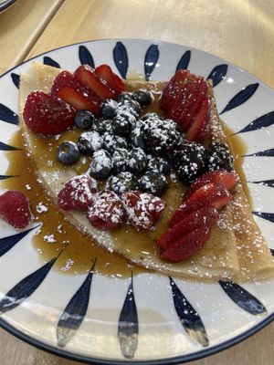 Mixed berry crepe sup vegan batter, no Nutella   at Village Creperie in New York City