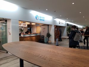 Standing tables at Oh My Greek in Winterthur