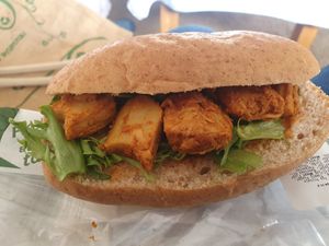 Vegan chicken tikka at Greggs in Manchester