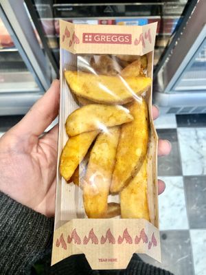 Spicy wedges  at Greggs in Manchester