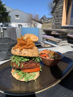 The piripiri burger  at Berggasthaus Eggberge in Altdorf