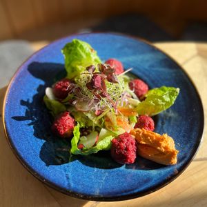 Randen falafels & spicy humus - Tageskarte - vegan at Berggasthaus Eggberge in Altdorf