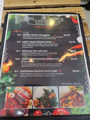 Vegan menu! at Kao Sarn Thai in Falls Church
