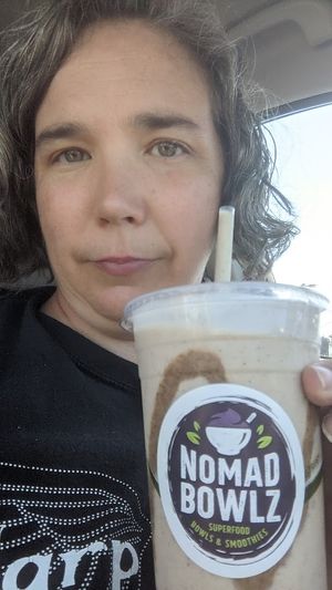 Monthly special for September Banana bread smoothie.  at Nomad Bowlz in Palisade