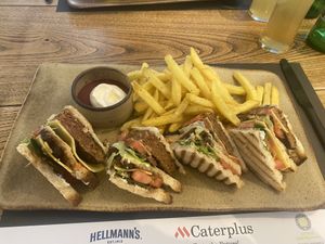 Vegan club sandwich for €10  at Giorgos in Rhodes