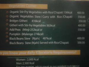 Menu at Bridges Organic Health Restaurant - Kaunda Str. in Nairobi