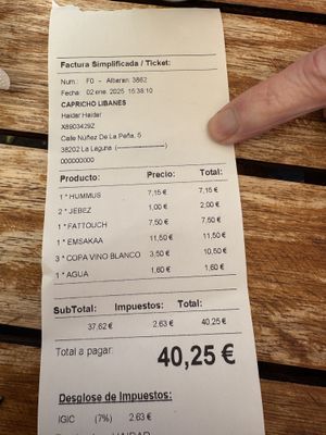   at Capricho Libanés in Tenerife