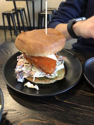 buffalo style chicken sandwich   at PlantPub in Cambridge