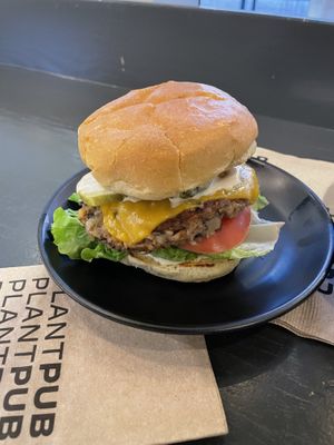 Burger  at PlantPub in Cambridge