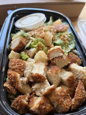 Classic Caesar with fried Chick’n   at PlantPub in Cambridge