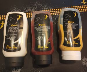 Sauces (all vegan) at Peter Pane in Cologne