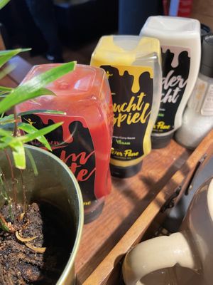 Three sauces all vegan   at Peter Pane in Cologne