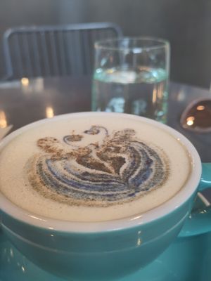 Chai latte with amazing latte art! 😍 at Market by Jeremy in Luxembourg City