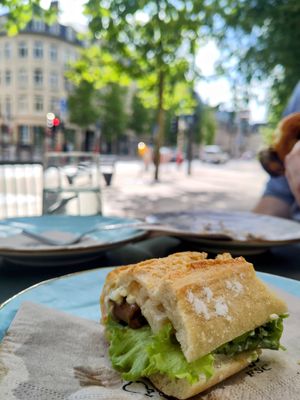 Breakfast baguette so delicious!! at Market by Jeremy in Luxembourg City