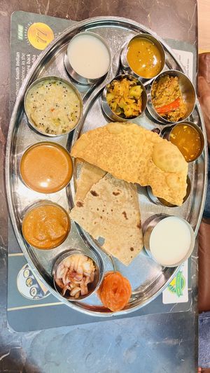 Vegetarian South Indian meals  at Sri Vani Vilas Hotel in Colombo