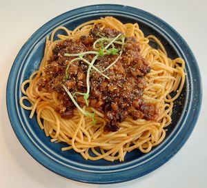 Spaghetti with Minced Veg. Pork Sauce 未來肉醬意粉 at Green Entrance - 入素 in New Territories