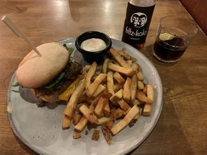 Vegan tofu burger with vegan cheese    at La Griffe in Lille