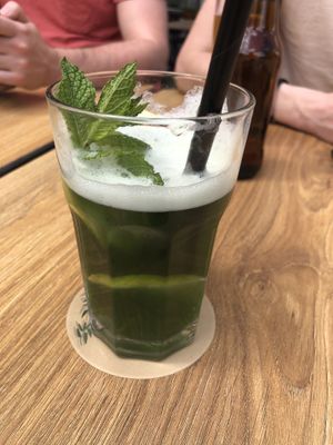 Homemade ice tea mint, very good!  at The Blue Parrot in Monte Gordo