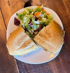 Torta de Milanesa de garbanzo  at Raíces in Cuautitlan Izcalli