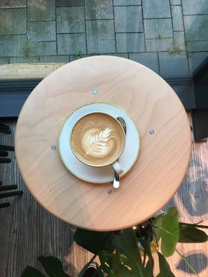 great coffee  with plant-milk  at Avenir Rösterei in Lueneburg