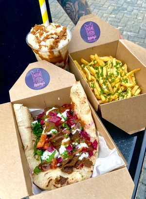 Kebab, Garlic Fries and Biscoff Cheesecake Monster at Ralphy's Fakeaway in Peterborough