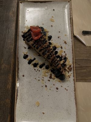 Vegan chocolate cake, excellent  at Most in Ljubljana